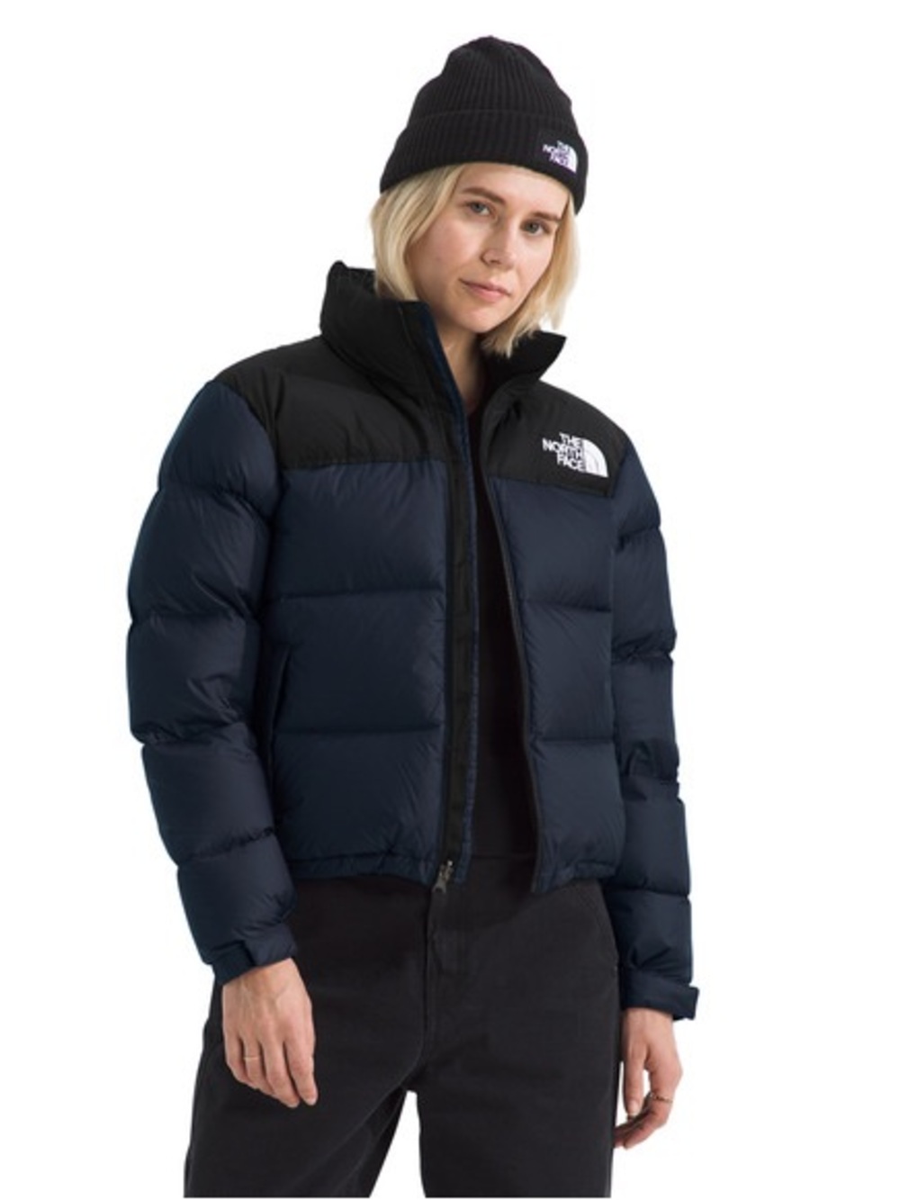 The North Face Women's Navy & Black Nuptse Puffer Jacket